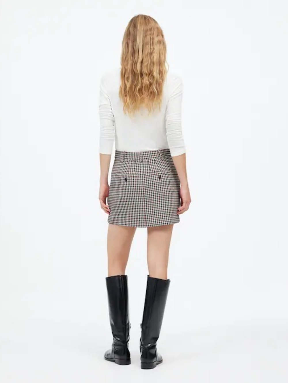 Madewell Plaid Houndstooth Suiting Mini Skirt Aroma Burgundy Navy Size 00 - Picture 16 of 16